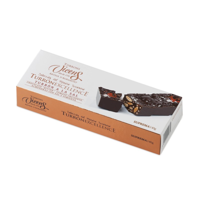Torró a la Sal Xocolata Bitter Excellence · Torrons Vicens